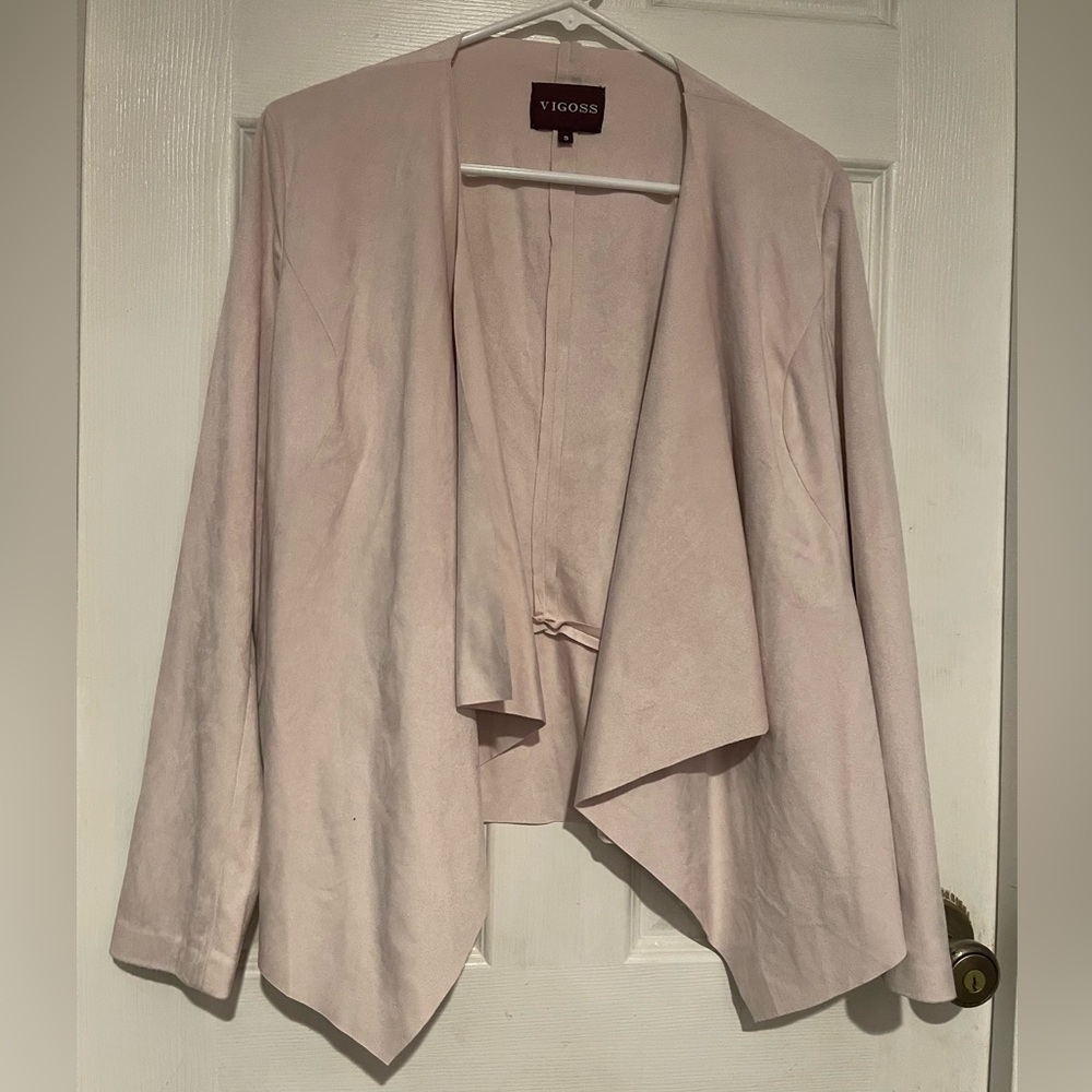 Size S light pink open front blazer by Vigoss